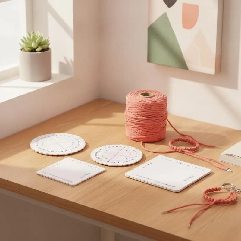 4Pcs Easy to Store Braiding Disk Round Square Weaving Board Compact DIY Bracelet Loom for Small Space Jewelry Craft Making