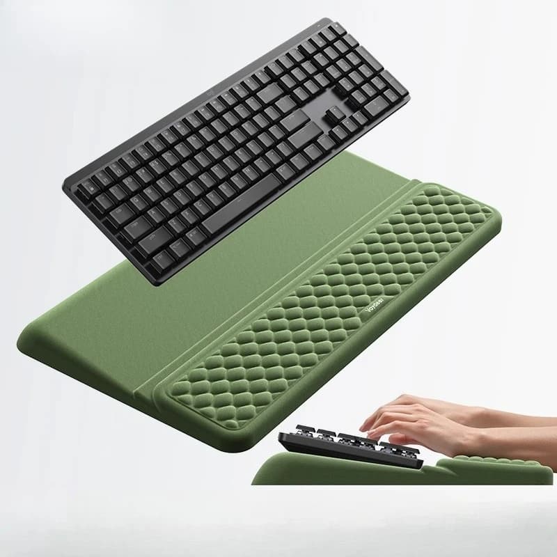 Poggiapolsi in memory foam 2 in 1, supporto per il palmo da ufficio con tastiera ergonomica all-in-one con cuscino in gel per il massimo di digitazione