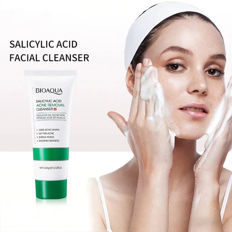 BIOAQUA Salicylic Acid Facial Cleanser Moisturizing Oil Control Skincare Face Wash Foam Face Cleanser Skin Care