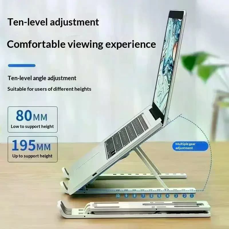 10Gears Adjustable Laptop Holder Foldable Notebook Stand Portable Desktop Support For Air Pro Accessories ABS Material
