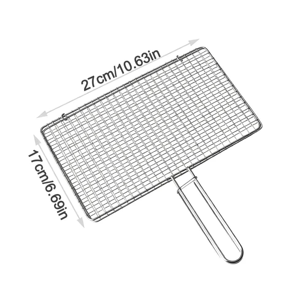 Stainless Steel Fish Grilling Rack Double-sided Square Meat Grilling Rack Thickened High Temperature Resistant Grilled Fish Net