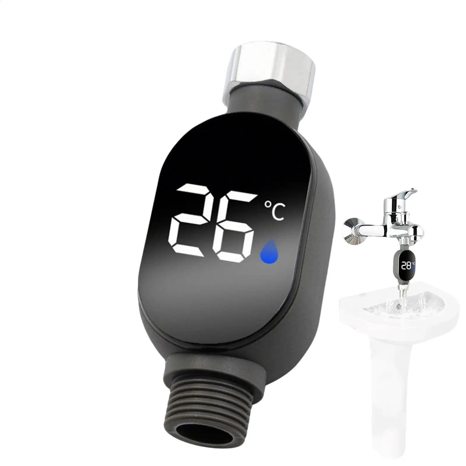 Indicatore di Temperatura Digitale LED per Doccia, Impermeabile, Monitor Intelligente per Bagno Bambini, Preciso, Sicuro, con Spegnimento Automatico, Durevole