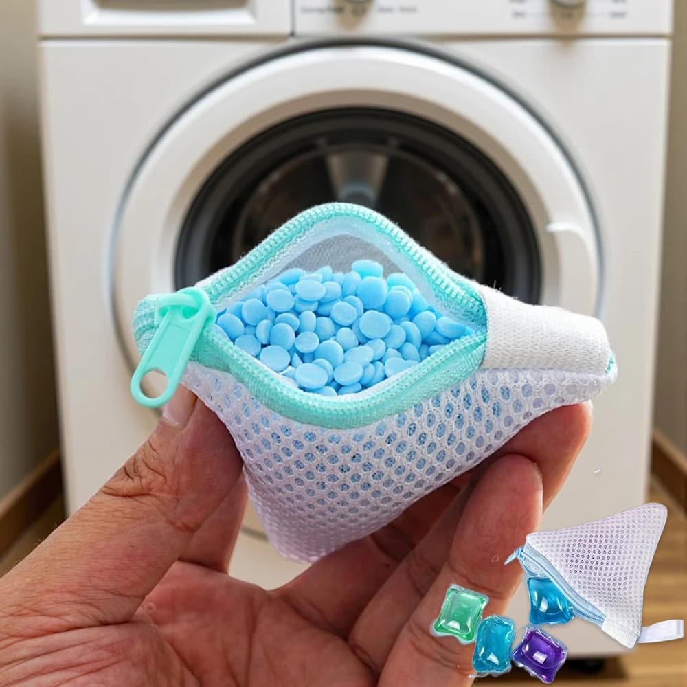 Sacchetto a rete per bucato, protezione speciale per lavatrice, sacchetto multiuso per capsule di detersivo, perle profumate e sapone