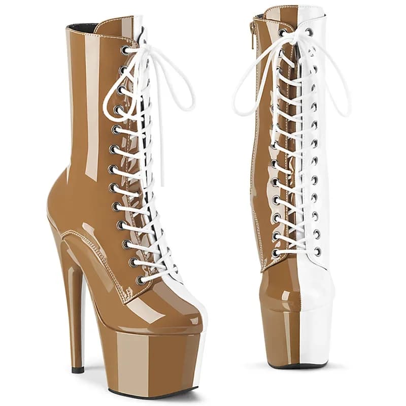 New 17CM High Heels Bride's Wedding Women Nightclub Dancing Shoes Mixed Colors Platform Banquet Dress Ankle Boots