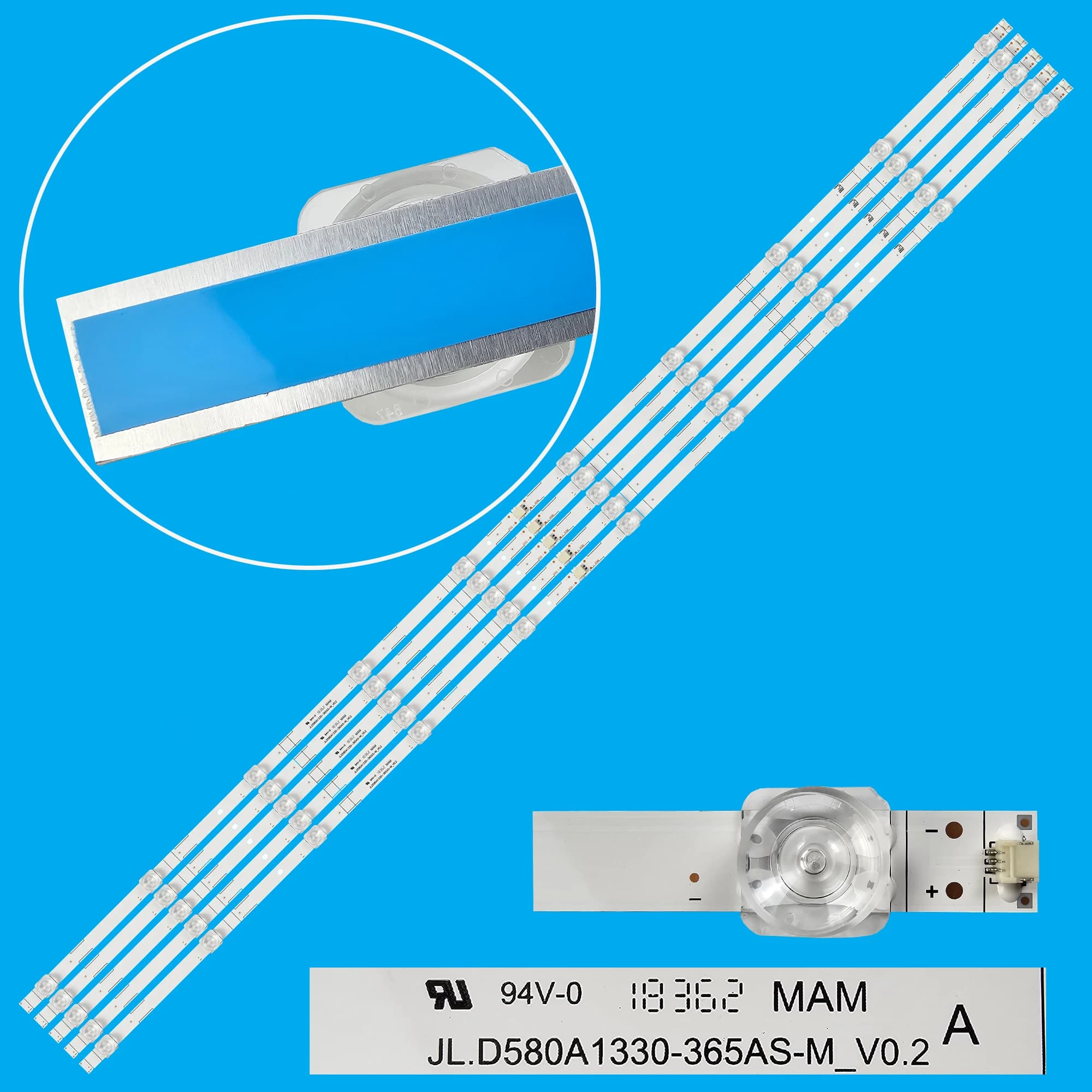 Striscia retroilluminata a LED JL.D580A1330-365AS-M_V02 per Hisen se H58AE6100 H58A6100 H58AE6000 H58AE6100UK 58R6E 58H6550E HZ58A55
