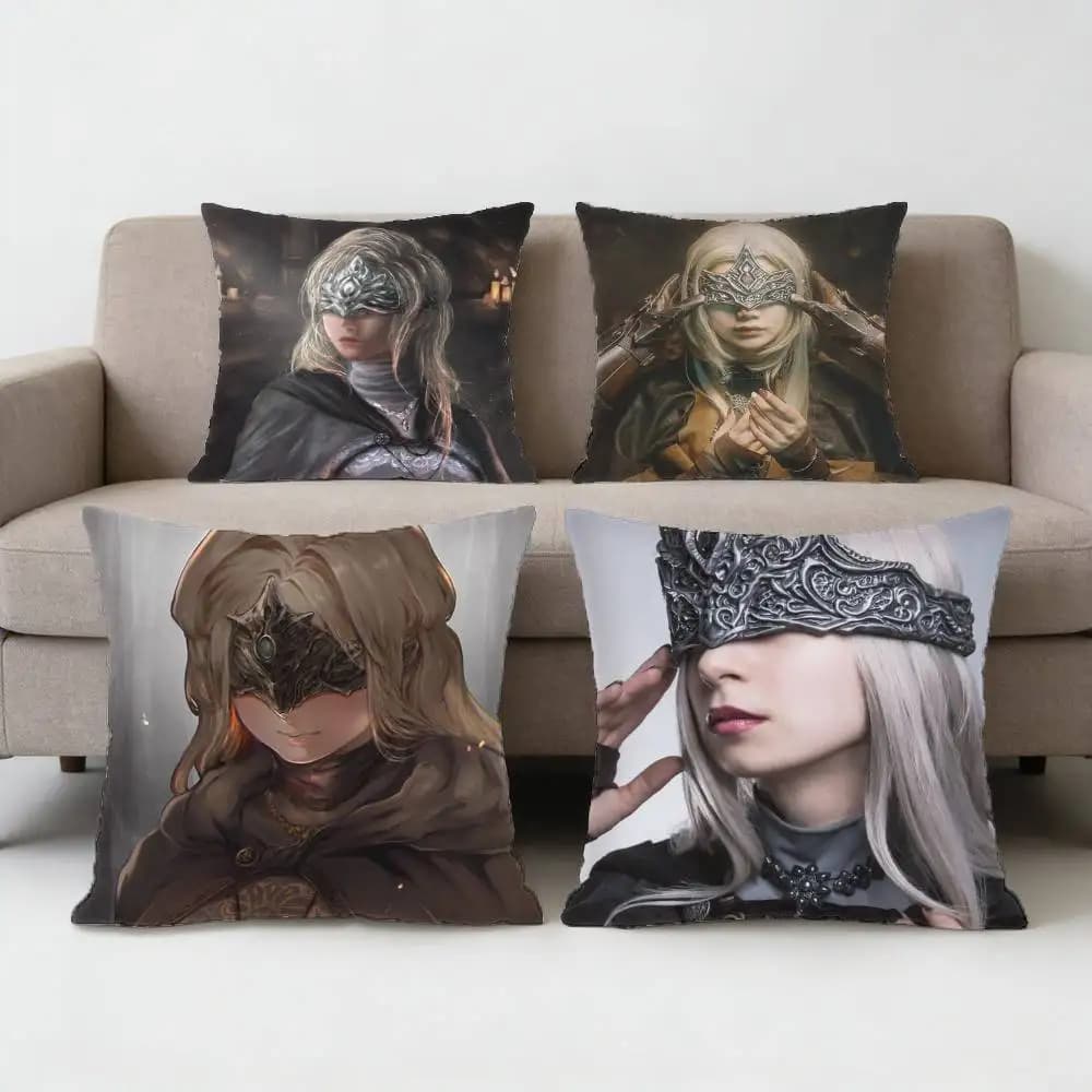 Game D-Dark S-Souls Fire Keeper Federa per cuscino anti-acaro con cerniera invisibile, fodera per cuscino in morbido peluche effetto seta per divano