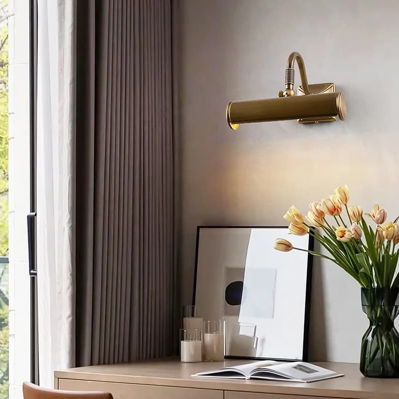 Libreria in stile vintage Supplemento leggero, Lampada da parete con pittura sospesa in ottone, Bagno semplice Piccole luci a specchio