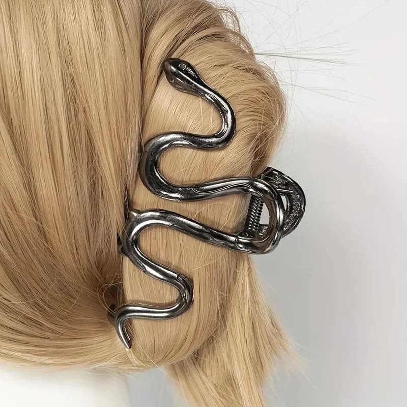 Gothic serpentine metal hairpin, shark clip, high-quality sense of the back of the head, hairpin, gripper hair orname