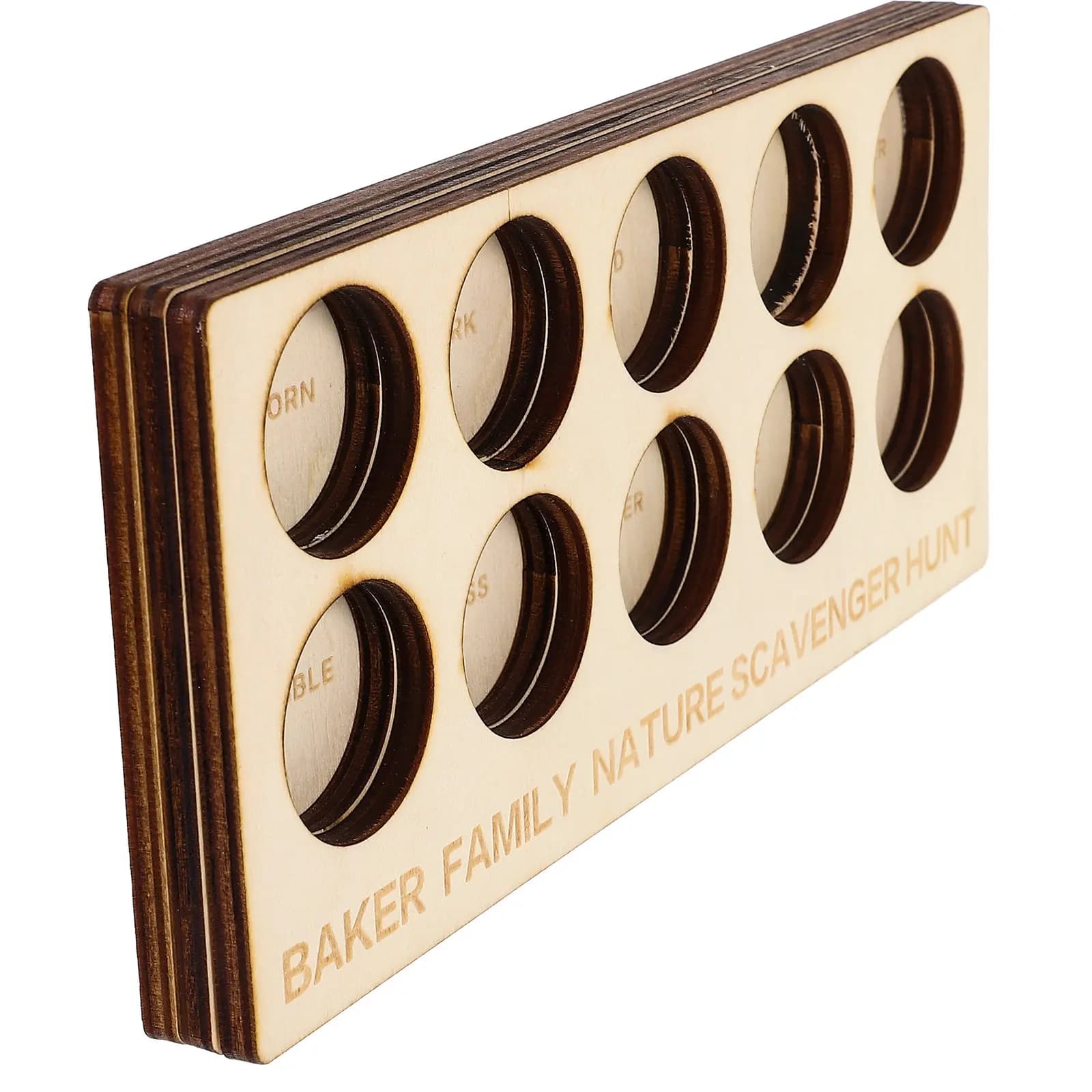 Tavola da gioco per l'esplorazione, leggera, in legno, porta campioni, per la raccolta di campioni naturali all'aperto, per il gioco del scavenger hunt, per l'esposizione sul campo