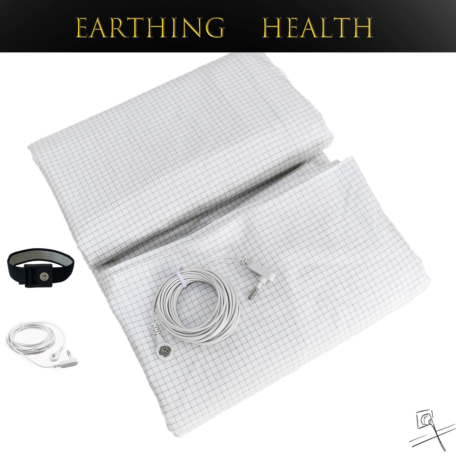 Lenzuolo con messa a terra in fibra d'argento al 10% Protezione antistatica per la salute Lenzuolo con angoli queen size Rilascio con messa a terra Antibatterico statico