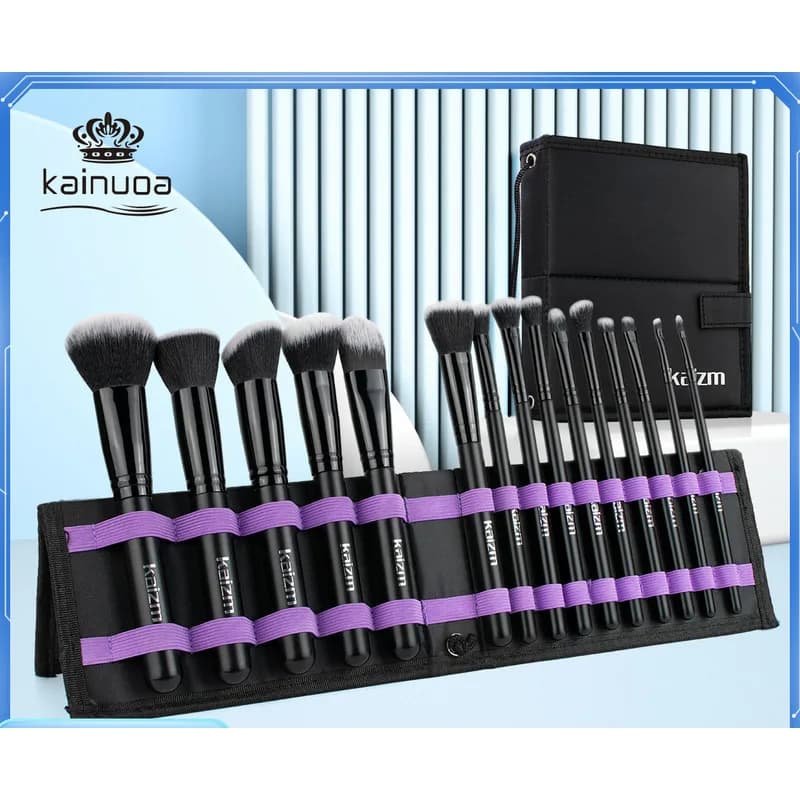 15-Piece Black Makeup Brush Set Complete Eyeshadow Foundation Brushes Beauty Tools for Perfecting Your Look