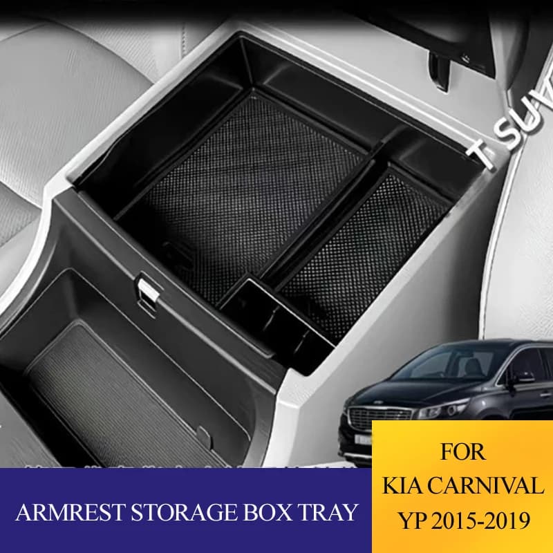 For Kia Carnival YP 2015-2019 Central control armrest storage box Organizer housing Car accessories