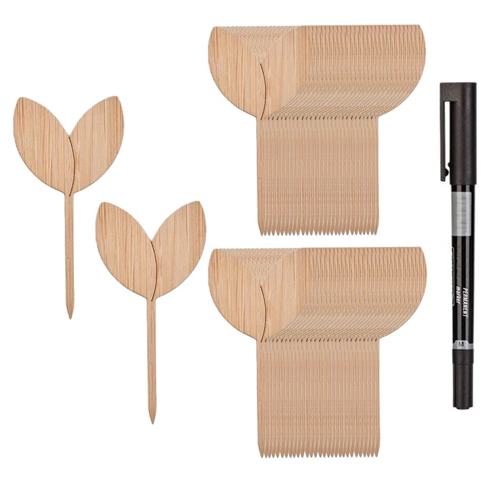 Etichette da giardino in legno da 60 pezzi etichette per schede di segnaletica per piante ecologiche per semi erbe in vaso fiori strumenti per verdure con pennarello
