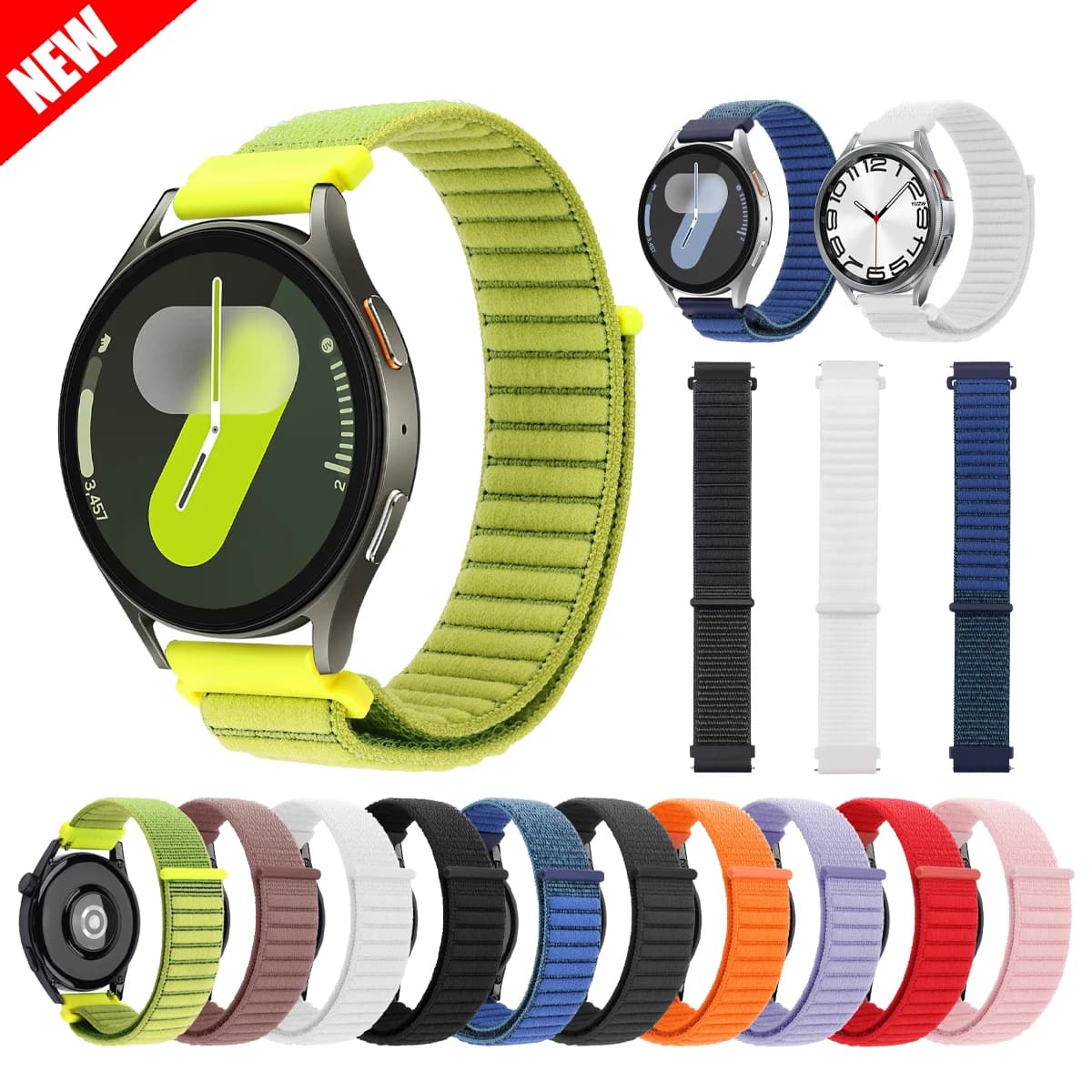 Cinturino in nylon da 22mm 20mm per Samsung Galaxy Watch 6 4 Classic 47/46/43mm cinturino intrecciato FE 7 6 5 4 40mm 44mm /Gear S3 Bracciale