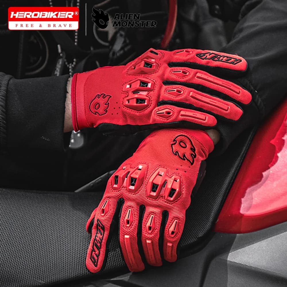 Guanti da Moto per Fuoristrada Traspiranti per l'Estate, Guanti Ventilati per Motocross e Ciclismo con Protezione Rinforzata