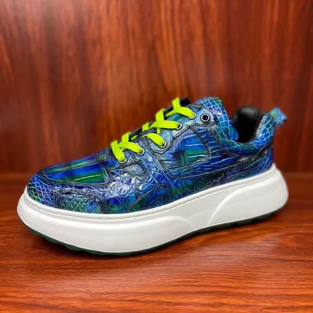 2026 nuovo arrivo Scarpe casual da uomo in pelle di coccodrillo alla moda, sneakers da uomo in vera pelle pdd793