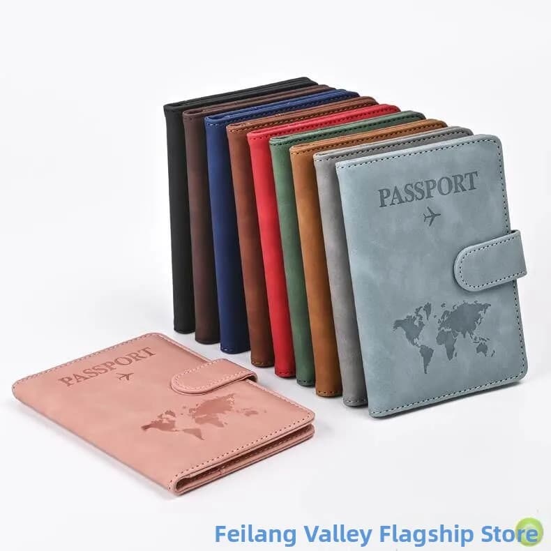 Portafoglio Antifurto RFID per Passaporto, Clip per Biglietti, Porta Documenti e Carte, Custodia Multifunzionale in Pelle per Passaporto