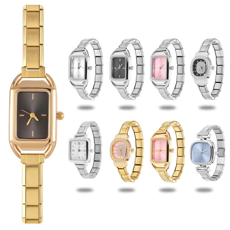 NEW 9MM Width Stainless Steel Y2K Square Simple Watch Bracelet Bangle Classic High Quality Women Men's Jewelry Gifts Wholesale