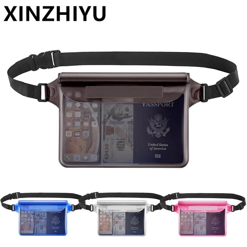 Borsa Impermeabile per Nuoto e Sport Acquatici, Custodia per Telefono da Cintura, Galleggiante e Sigillata per Viaggi, Immersioni, Rafting, Surf e Nautica