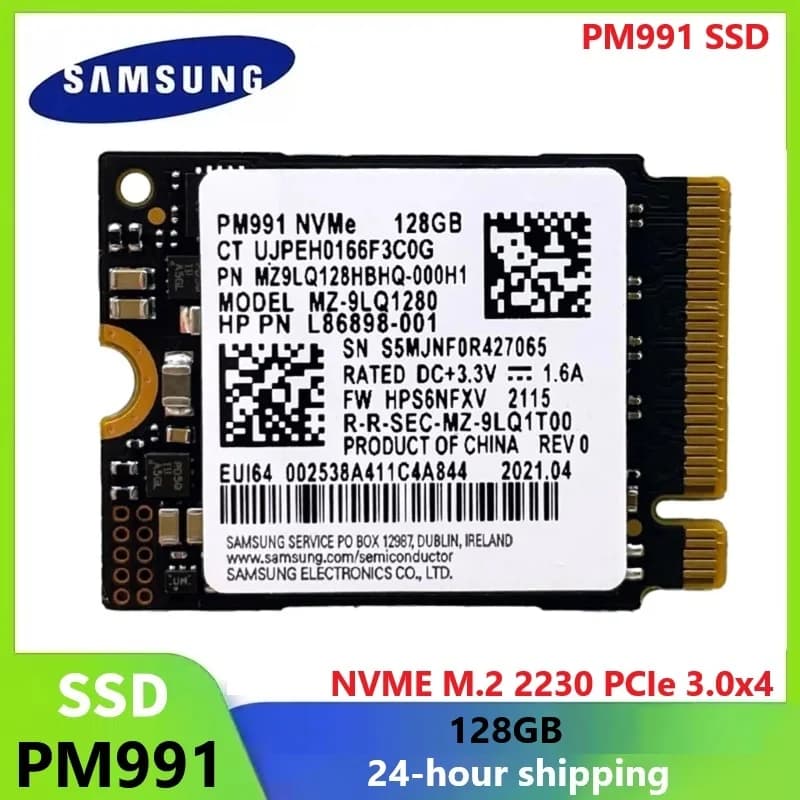 SAMSUNG PM991 SSD Unità a stato solido interna NVME M.2 2230 Archiviazione interna SSD 128 GB 1.8 pollici Nvme Per tablet portatili disco duro