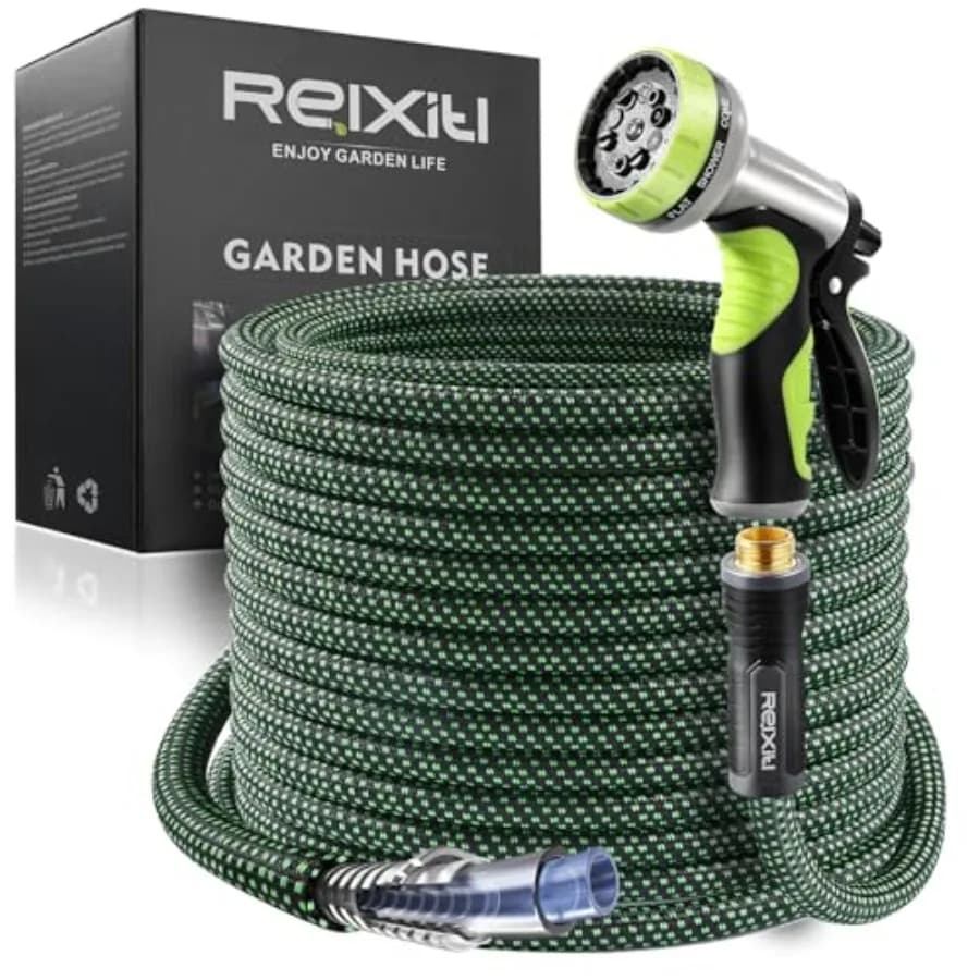 Tubo da giardino flessibile, ultraleggero, non espandibile, con spruzzatore a 10 funzioni, a prova di perdite, resistente alla pressione, per giardino.