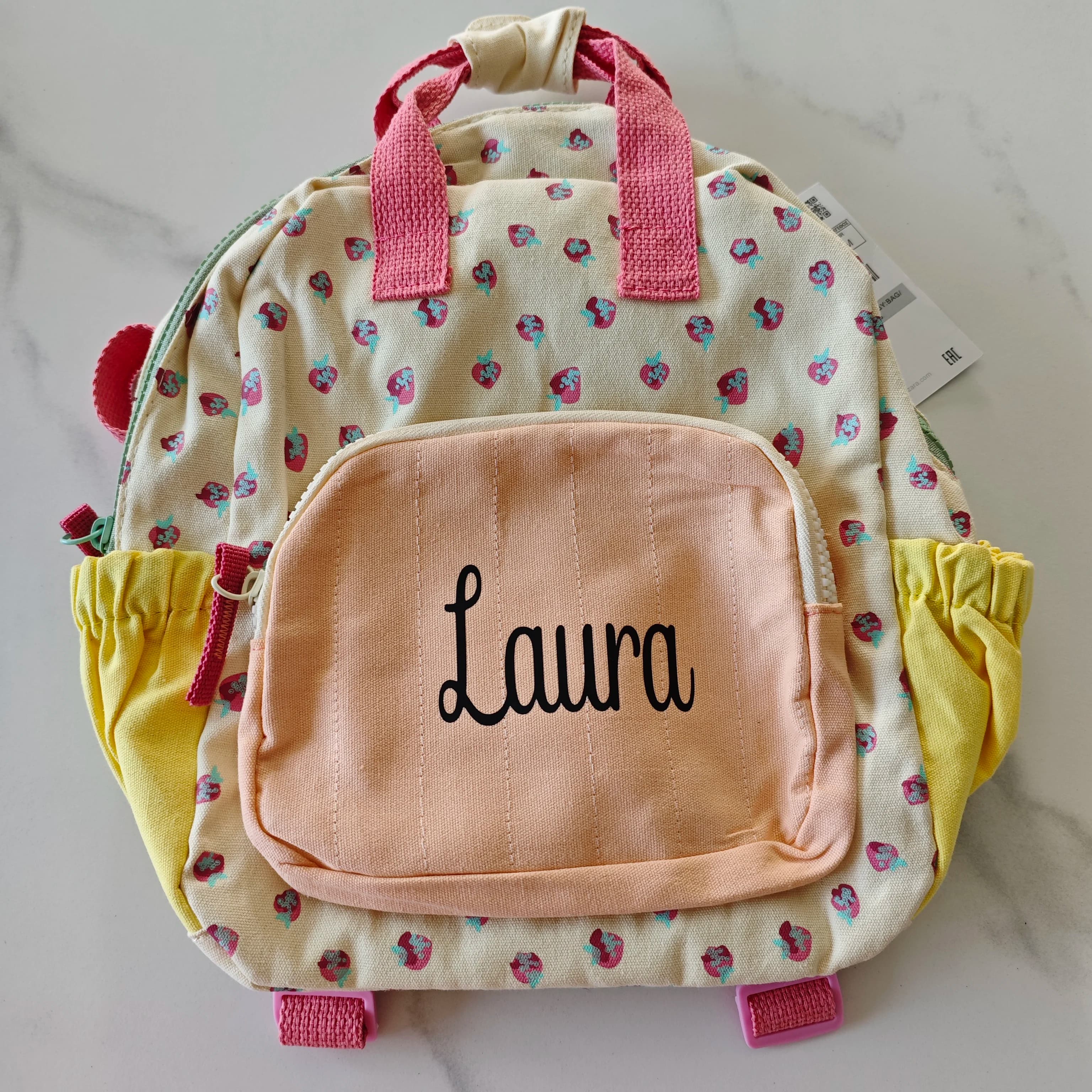 Personalized Print children's bag, strawberry printed backpack for infants, backpack, backpack