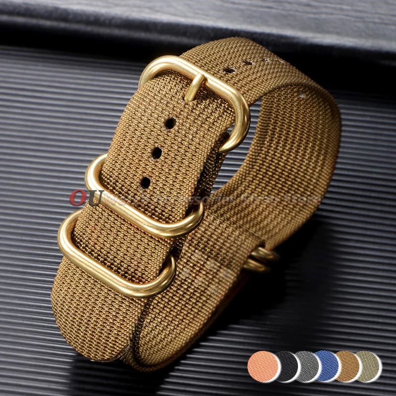 Gold Buckle Nylon for Omega Seamaster 007 for Huawei Watch GT6/GT5/GT4 Watchband Men Women Canvas 18mm 20mm 22mm 24mm Watchstrap