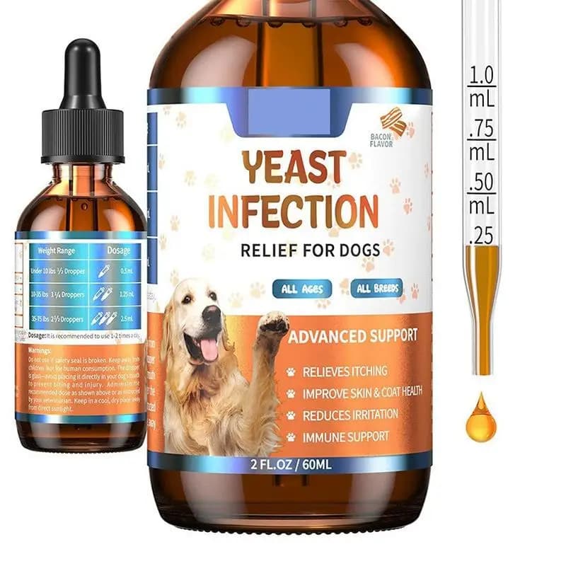 Gocce Vitaminiche per Cani da 60ML, Integratore Delicato per Mantenere un Pelliccio e una Pelle Sani, Gocce Auricolari per Animali Domestici, Detergenti per Orecchie