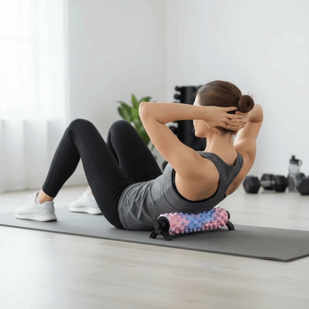 Solid Foam Massage Foam Roller Suction Cup Muscle Relaxation Body Foam Roller Removable Bracket Deep Back Stretching Roller