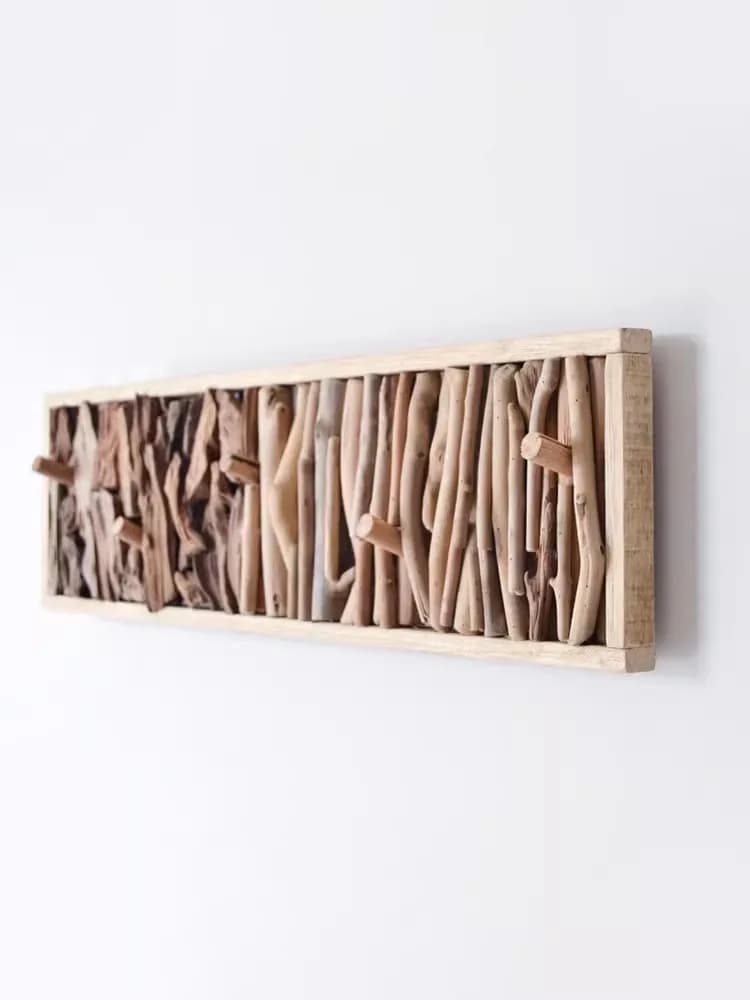 Appendiabiti da parete creativo fatto a mano in legno massello, gancio appendiabiti da appendere alla porta d'ingresso della camera da letto, senza foratura, decorazione da parete.
