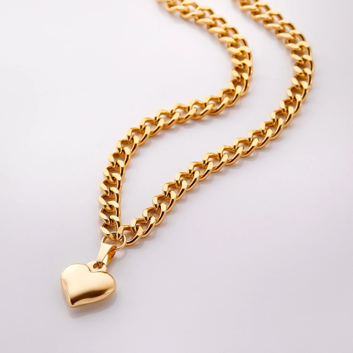 Collana a cuore gonfio Moda Ragazze dolci Elegante ciondolo d'amore per le donne Regalo di gioielli a catena per feste Girocollo bohémien Regalo squisito