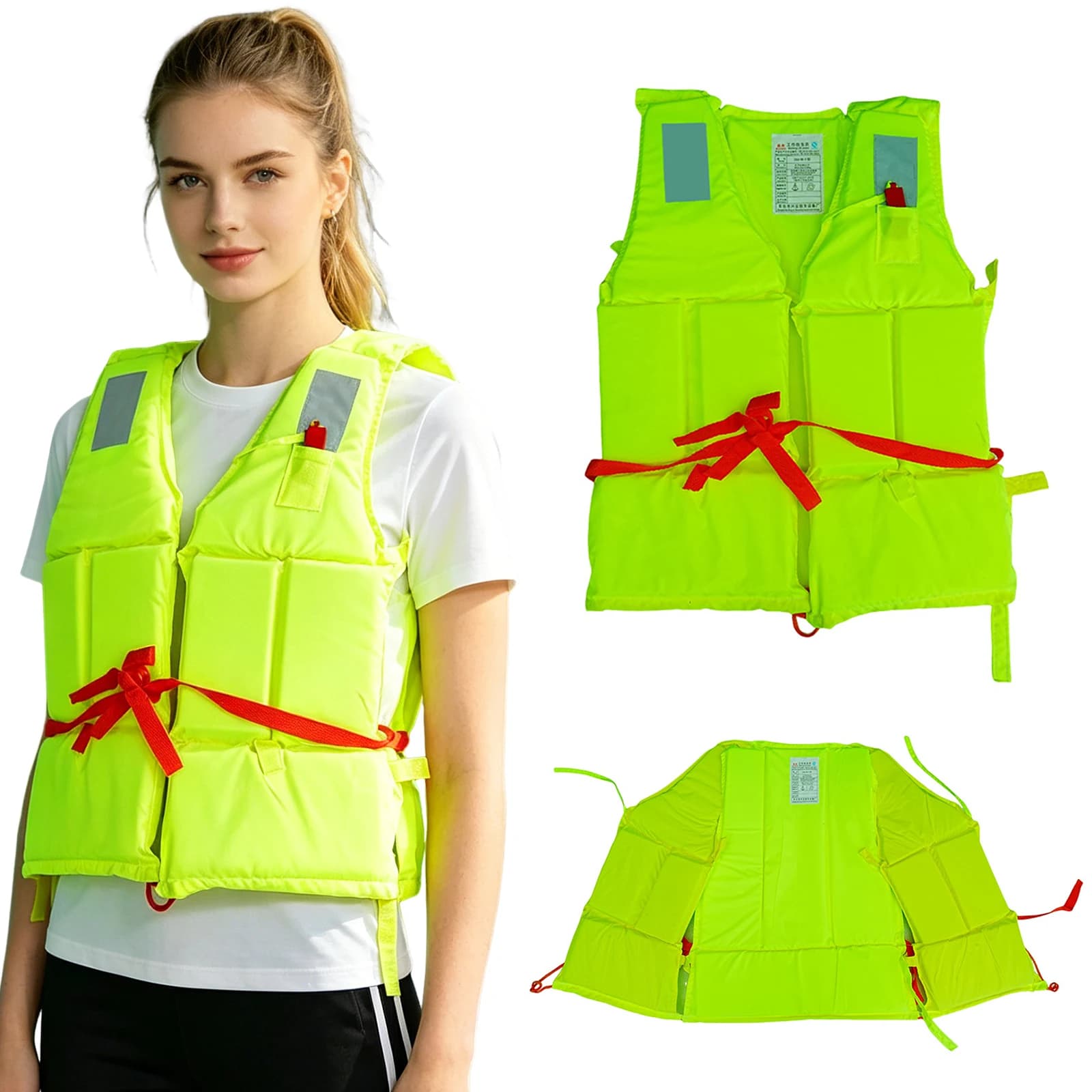 Oxford Fabric Safety Life Vest Wear-Resistant Water Buoyancy Jacket Tear-Resistant Water Sports Survival Vest for Child Swimming