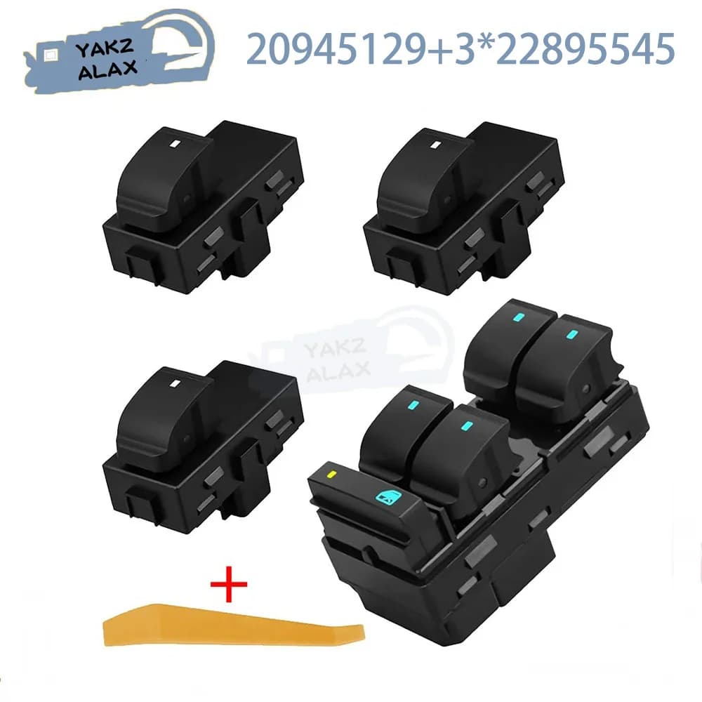 4 pezzi per Buick Tahoe Chevy Silverado Traverse HHR GMC Sierra 1500 2500HD 3500HD Interruttore di comando alzacristallo elettrico Pulsante regolatore