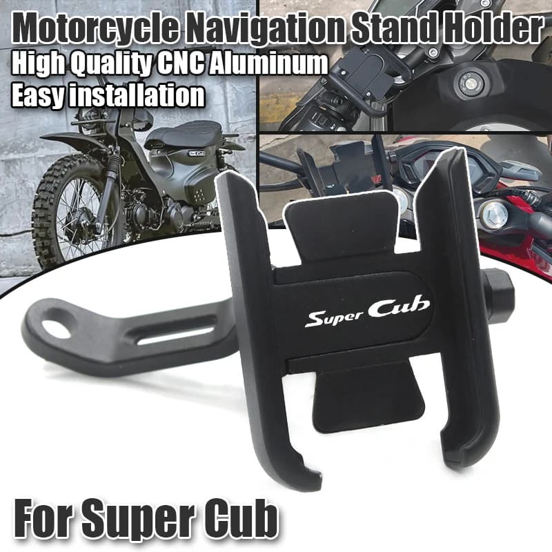 Supporto per Telefono Cellulare e Navigatore da Manubrio per Moto Super CUB C70 90 110 C125