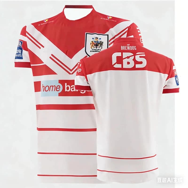 Maglia Sportiva da Rugby St. Helens 2026 Nuova Collezione Uomo UK - Maglia da Allenamento Casual ad Asciugatura Rapida per Rugby Britannico e Abbigliamento da Spiaggia