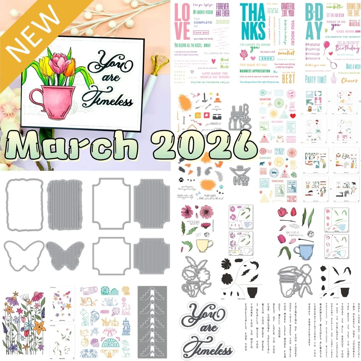 Nuovi Stampi in Metallo a Forma di Tulipani e Farfalle, Timbri Trasparenti e Stencil per Decorazioni Fai-da-Te, Scrapbook e Diari, Marzo 2026