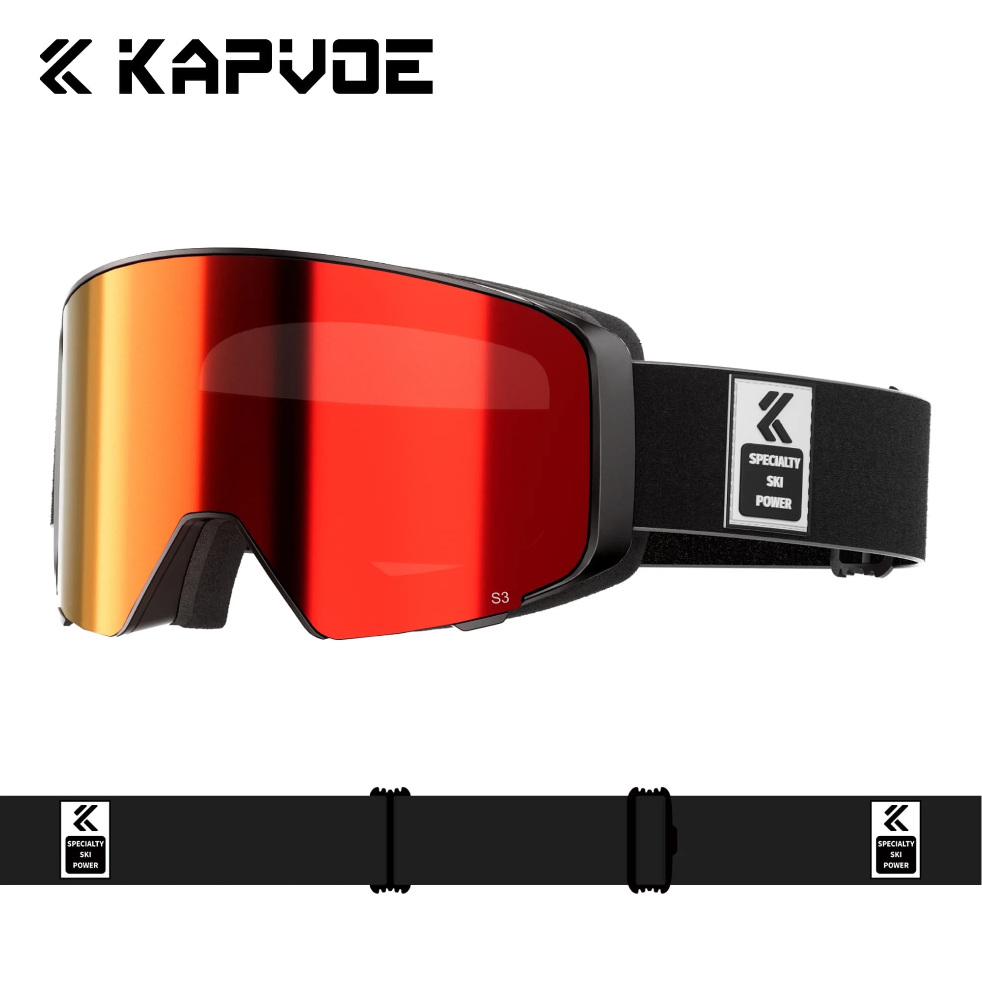 Occhiali da Sci Kapvoe Flip con Lenti Fotocromatiche, Maschera da Snowboard per Uomo e Donna, Protezione UV400, Occhiali da Neve e da Sole Invernali