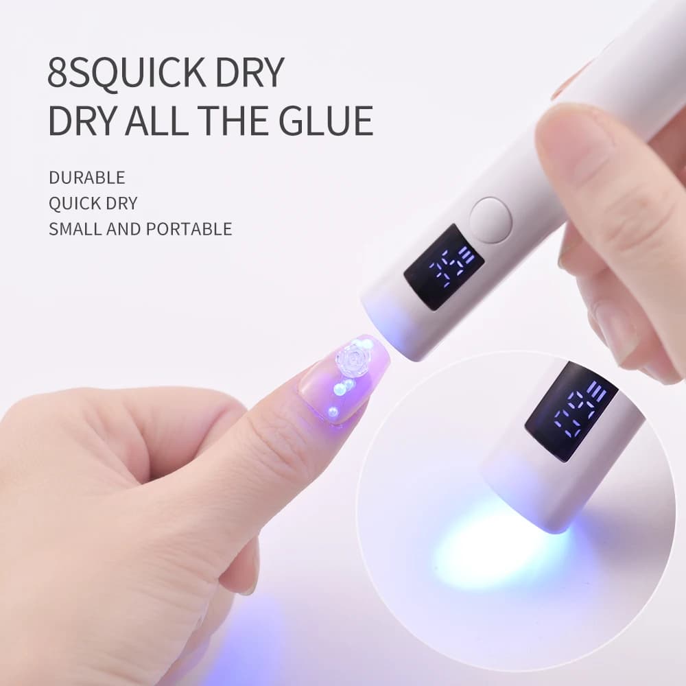 Lampada per unghie mini UV LED bianca Lampada per unghie gel portatile ad asciugatura rapida che cura le unghie Asciugatrice Cavo USB Penna per torcia professionale per nail art
