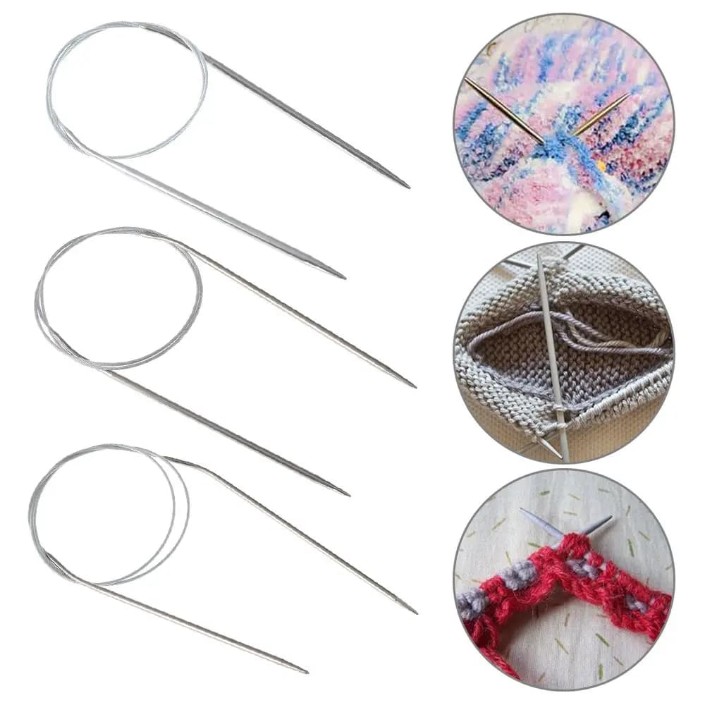 80cm Circular DIY Crafts Weaving Knitting Needles Crochet Hook Sewing Pins Needlework Supplies