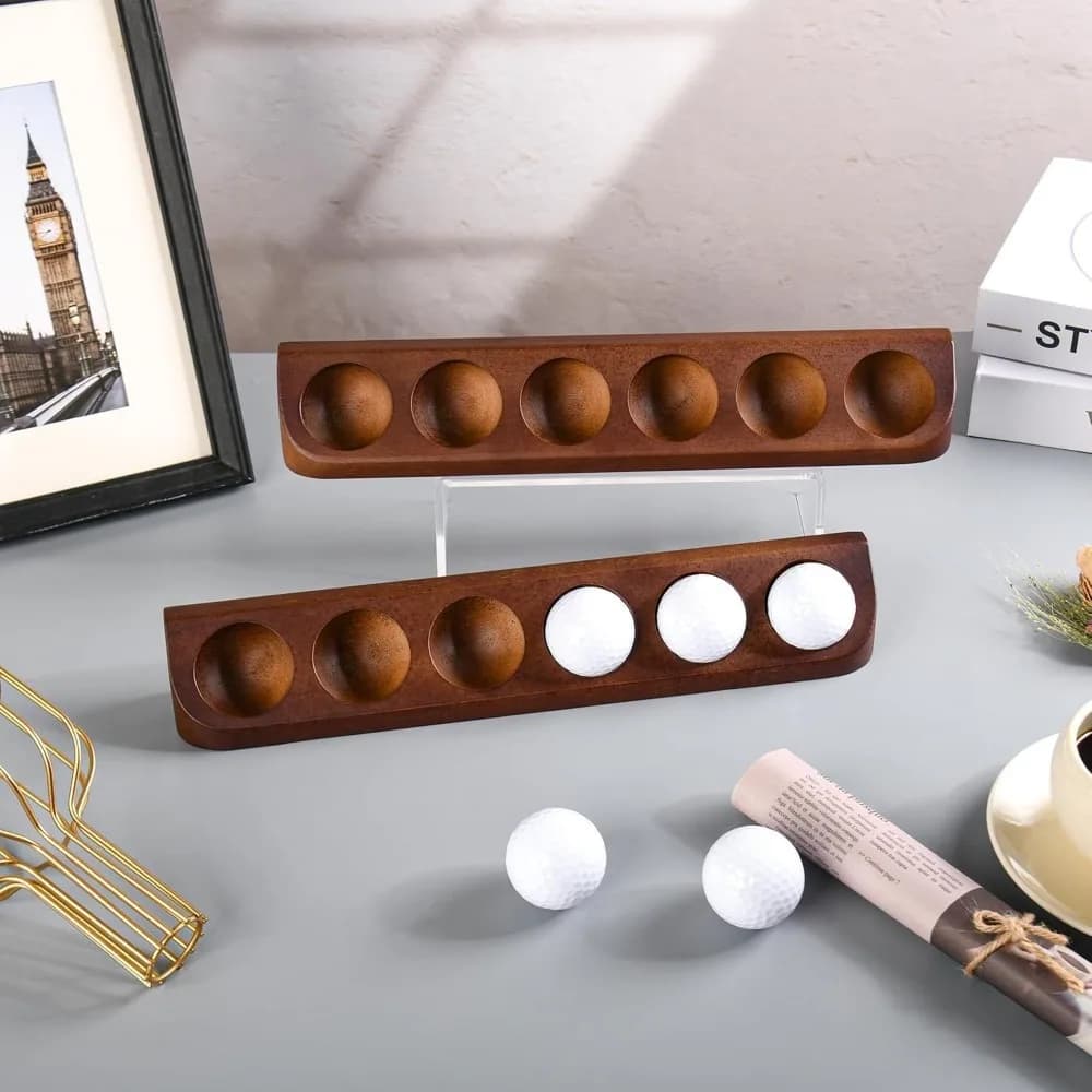 Nuovo scaffale di stoccaggio per golf in legno 6 dimensioni standard Vetrina creativa per palline da golf Può scatola di immagazzinaggio per montaggio a parete Decorazione da tavolo