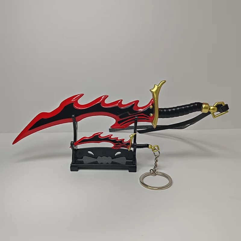 Anime Solo Leveling Fangs Toy Sword Keychain Knight Killer Metal Durable Keychain Cheng Xiaoyu Weapon Model Gifts for Friends