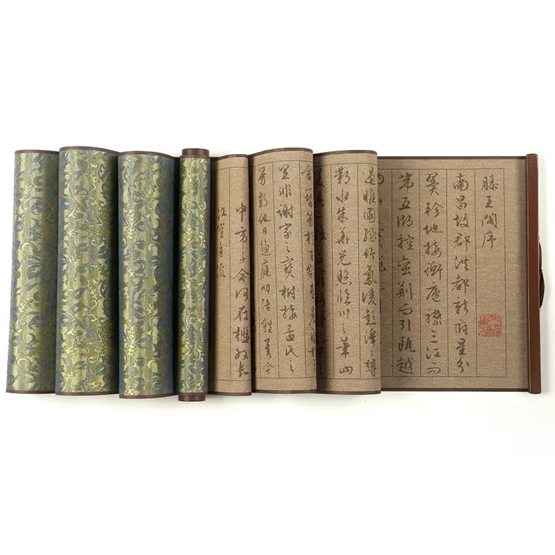 Reusable Water Writing Cloth Scroll Copybook Running Script Copying Calligraphy Practice Water Writing Cloth Scroll Copybook Set
