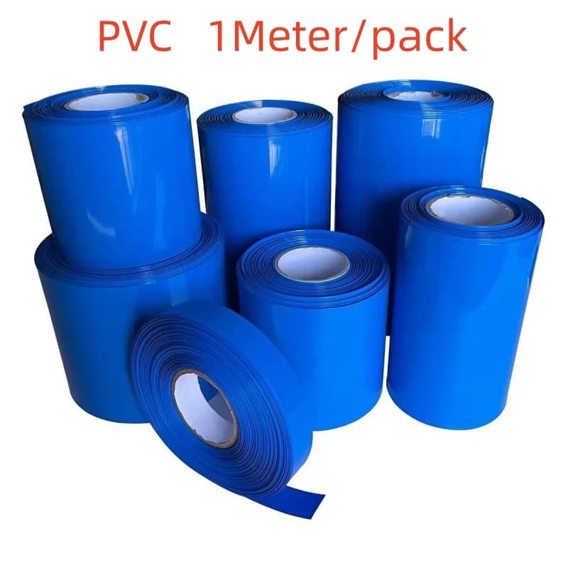 1 meter PVC of 18650 packs battery cable sleeve shrinkable tube Multi-dimension thermoretractable blue heat shrinkable pipe for production