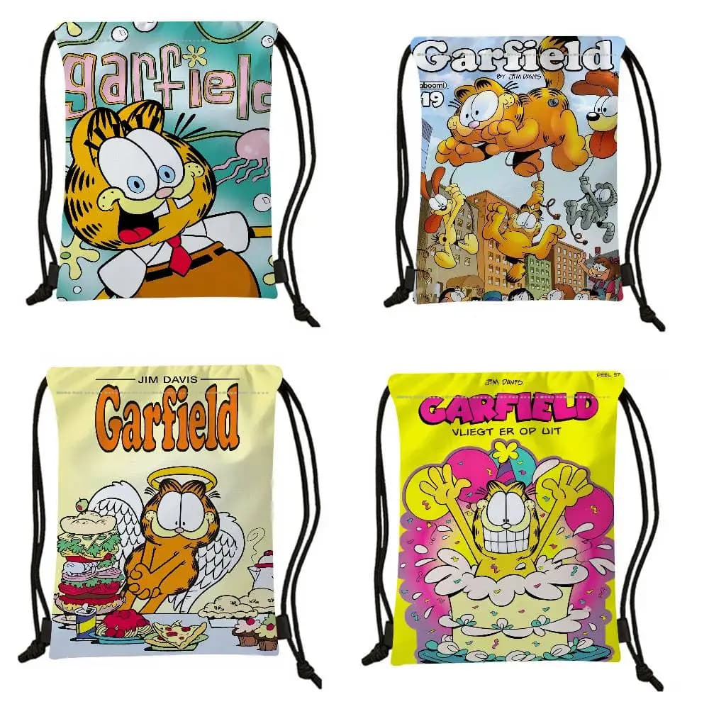 Anime G-Garfields Cat Cartoon Borse con coulisse Zaino sportivo Zaino da palestra Borsa a corda per yoga