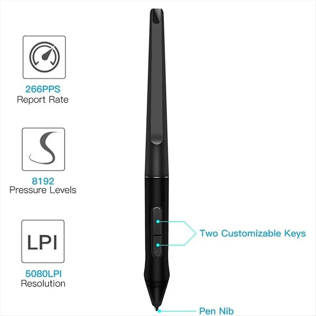 * UN GIORNO PW500 Penna stilo per Huion KAMVAS Pro 22 per Inspiroy Q11K V2 Q620M GT-221 GT2201 Tavoletta grafica Disegno Penna digitale