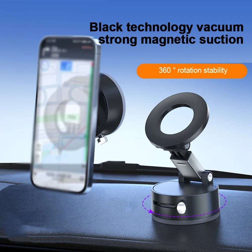 Supporto per telefono per auto con ventosa elettrica a vuoto 360 ° Supporto pieghevole magnetico forte con rotazione per iPhone 12-16 Pro Xiaomi Samsung