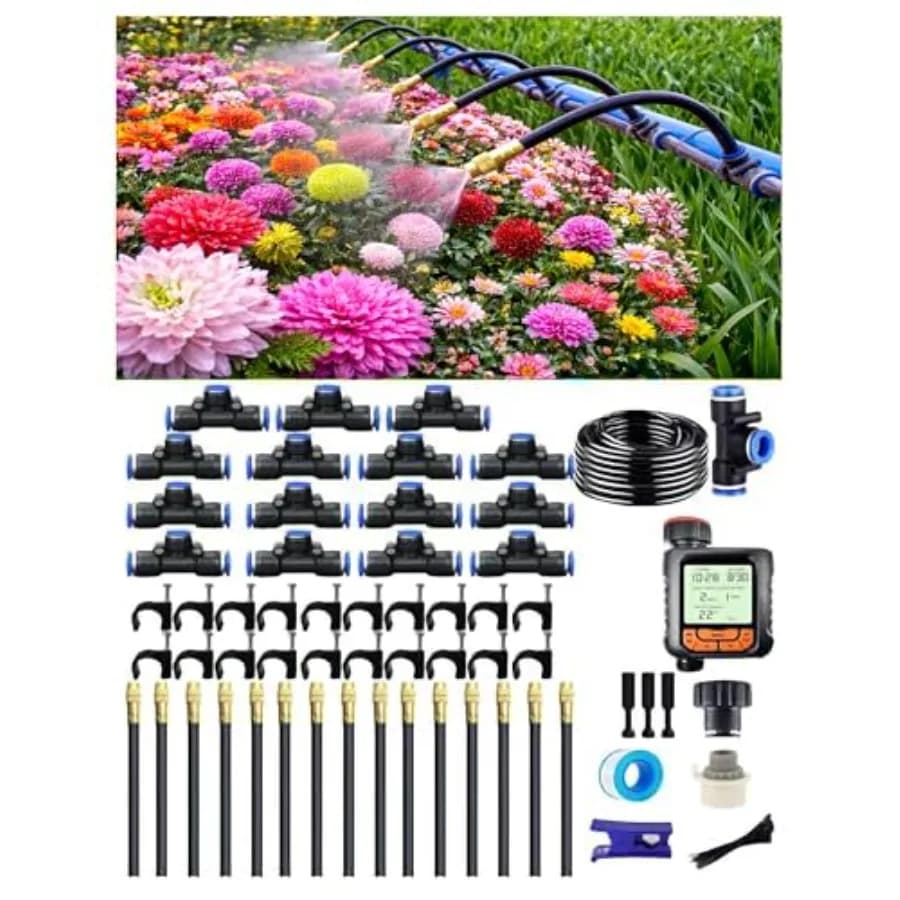 Drip Irrigation System for Garden Patio Potted Plants 360 Adjustable Mist Sprayer Nozzle High Volume Water Flow Rotating Sprink