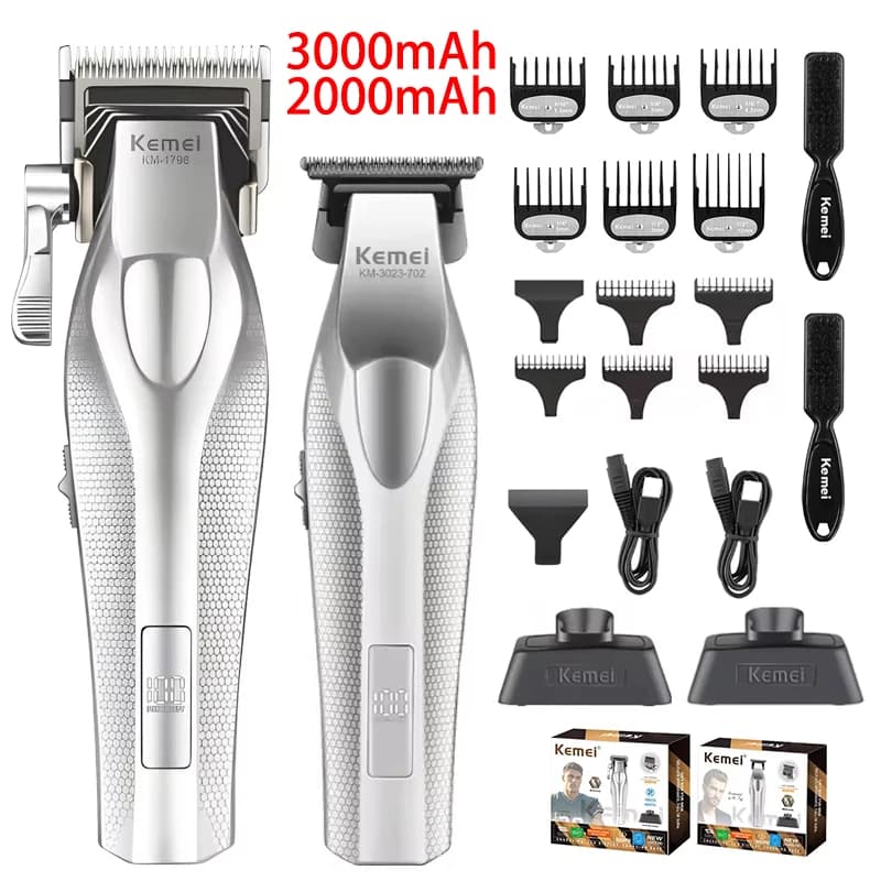 Tagliacapelli professionale Kemei Baber con base di ricarica, trimmer elettrico per uomo, idea regalo KM-1798 3023-702