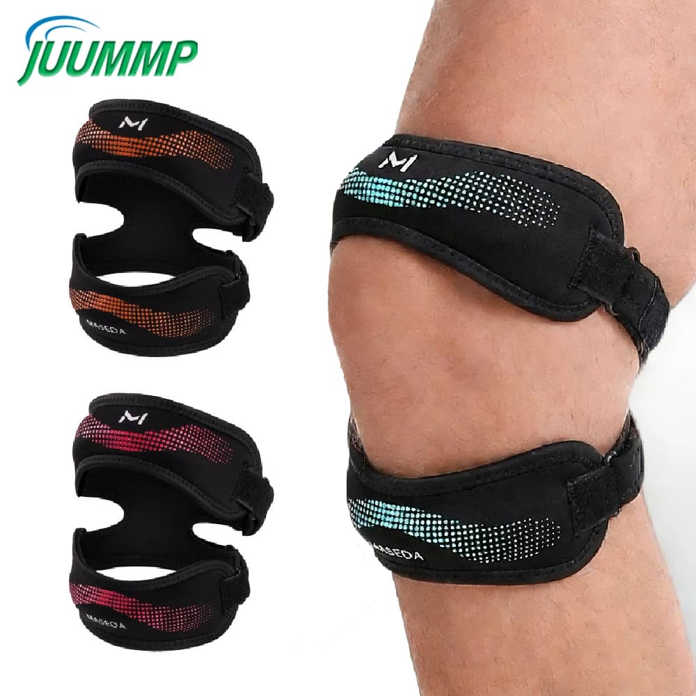 1/2 Pezzi Fascia per Ginocchio a Doppia Cinghia, Design a Doppia Cinghia con Cuscinetti in Gel Superiori e Inferiori, Protezione Premium per Sollievo dal Dolore al Ginocchio e Supporto Sportivo