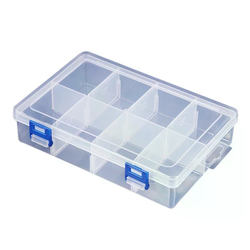 Multifunctional Tool Case 2013.54.5cm 8 Grids Transparent Plastic Storage Box Screw Electronic Component Organizer